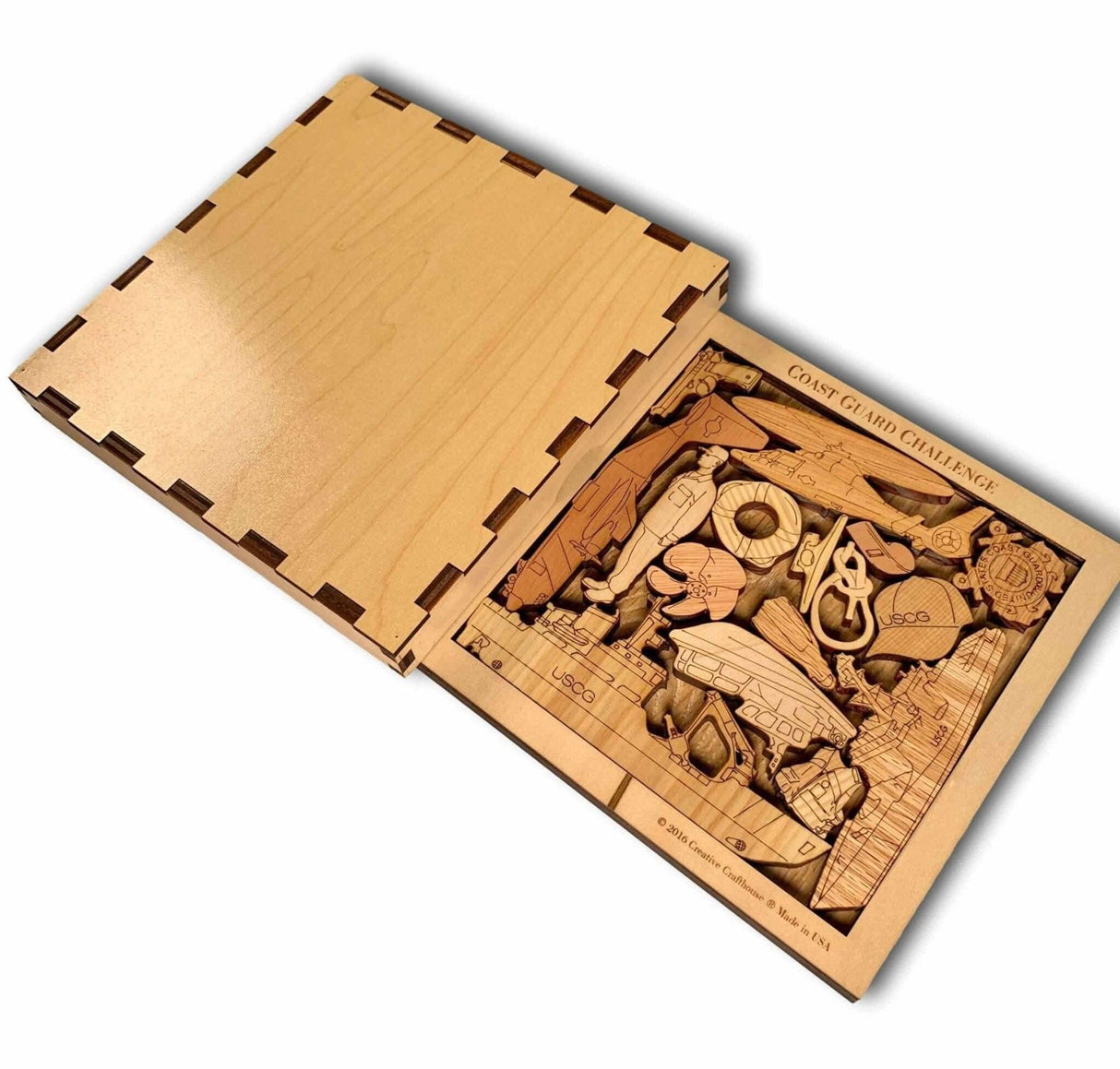 Coast Guard Challenge Puzzle USCG - Brain Teaser - Wood Picture Frame - Personalised Gift - Creative Crafthouse