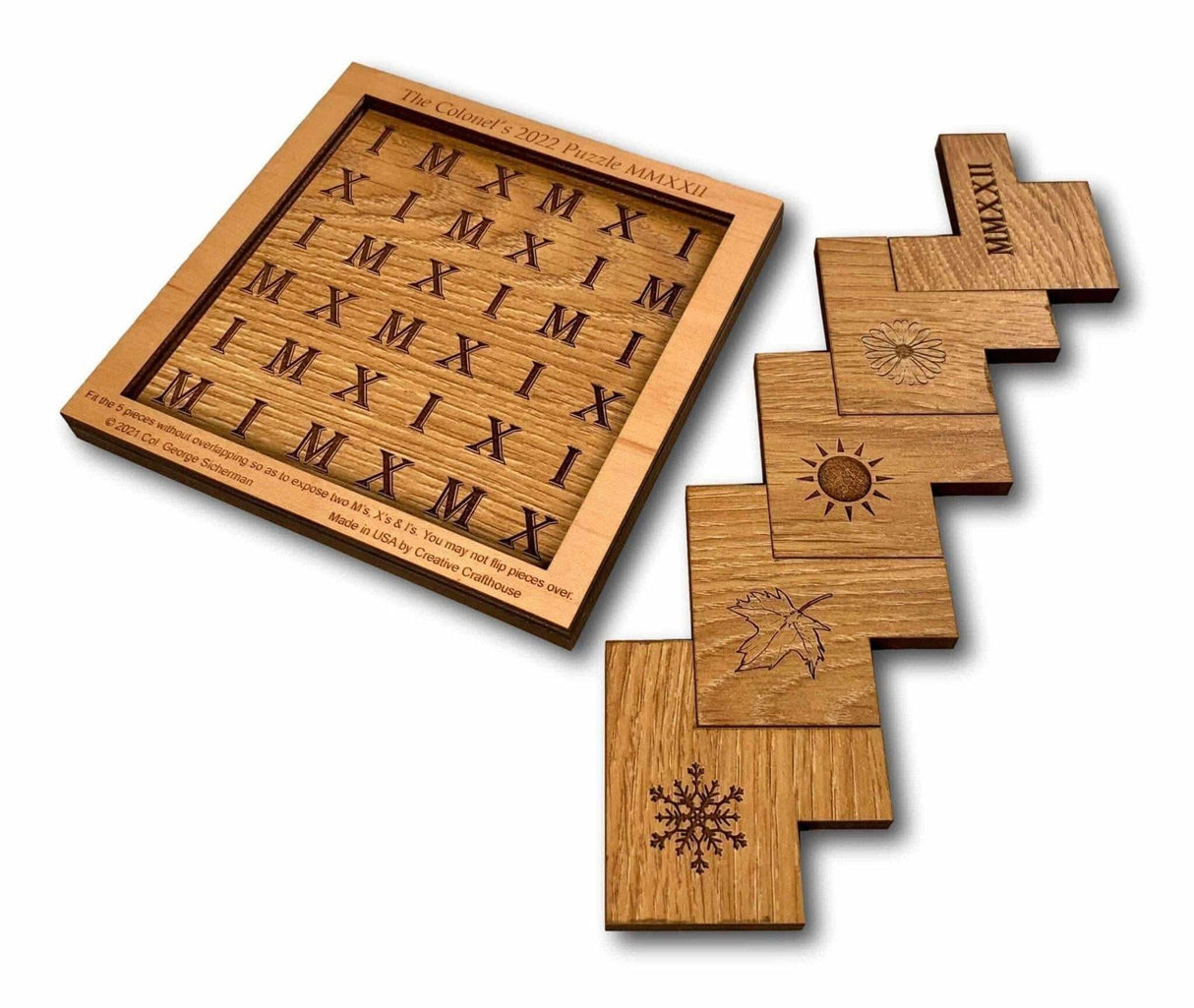 Colonel's 2022 Puzzle MMXXII Wooden Brain Teaser Puzzle - Creative Crafthouse