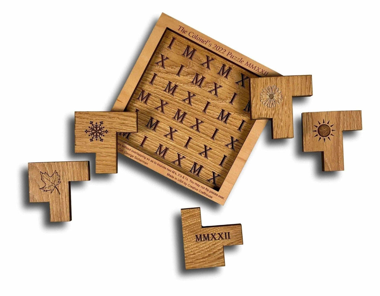 Colonel's 2022 Puzzle MMXXII Wooden Brain Teaser Puzzle - Creative Crafthouse