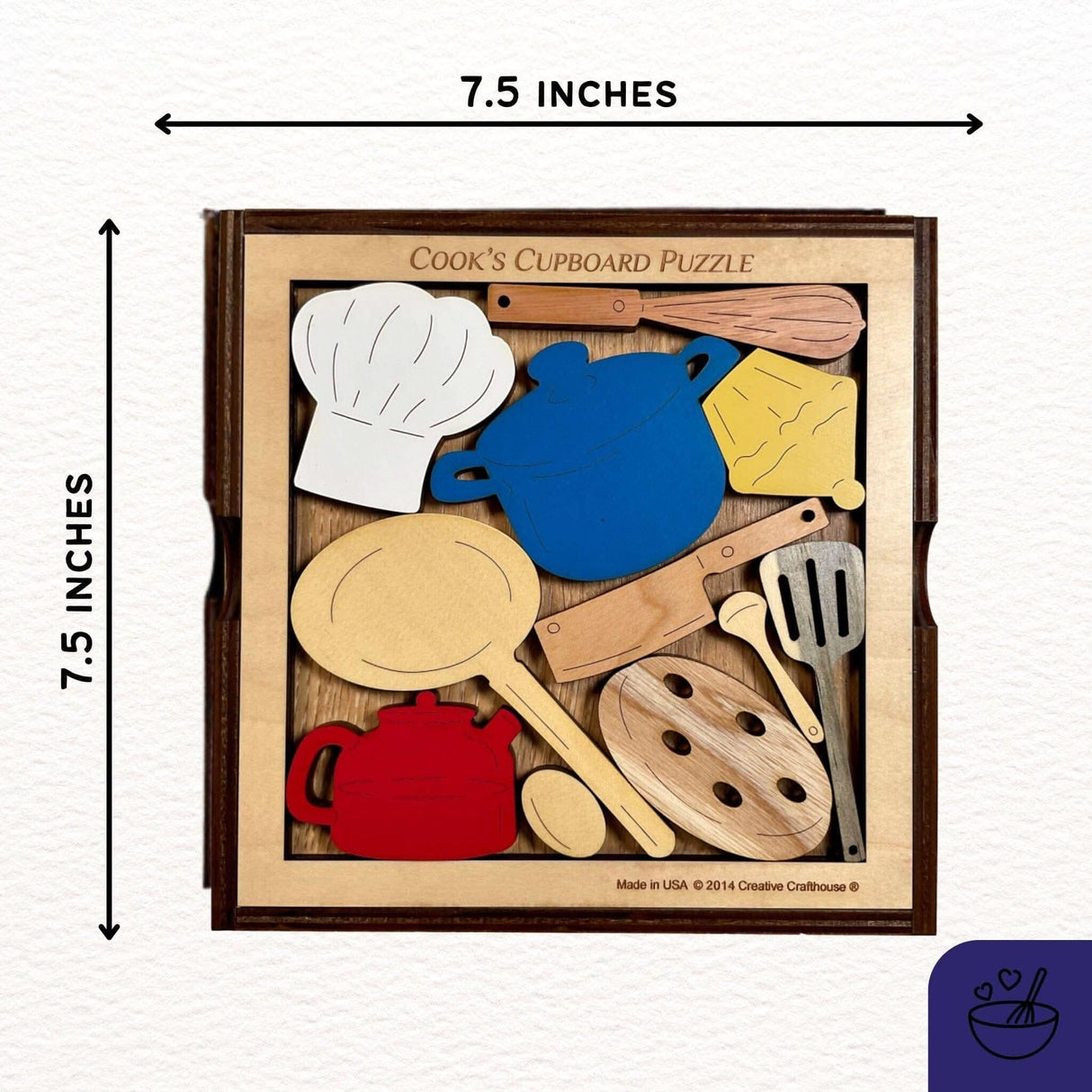 Cook's Cupboard Puzzle - Can You Put all the Kitchen utensils away? - Picture Frame Puzzle can be personalized - Creative Crafthouse