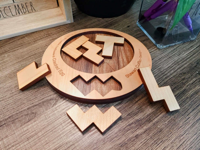Cracked Egg Wood Puzzle - Level 8 out of 10 Difficulty - Recommended Brain Teaser Gift for Ages 14 and Up - Creative Crafthouse