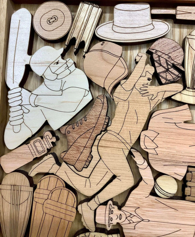 Cricket Fanatic Puzzle - artistic and challenging - can be personalized - Creative Crafthouse