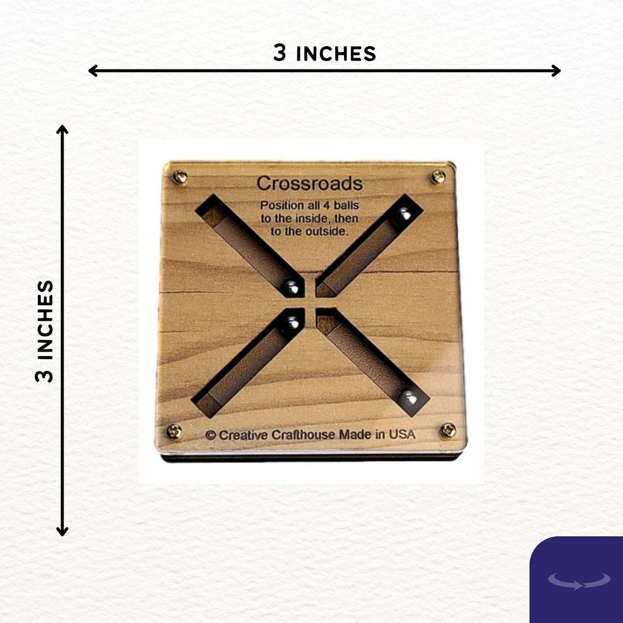 Cross Roads Puzzle: Perfect Stocking Stuffer | White Elephant Gift Under 10 Dollars - Brain Teaser Christmas Gift for Him and Her - Desk Toy - Creative Crafthouse