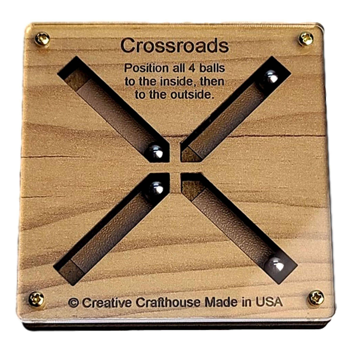 Cross Roads Puzzle: Perfect Stocking Stuffer | White Elephant Gift Under 10 Dollars - Brain Teaser Christmas Gift for Him and Her - Desk Toy - Creative Crafthouse