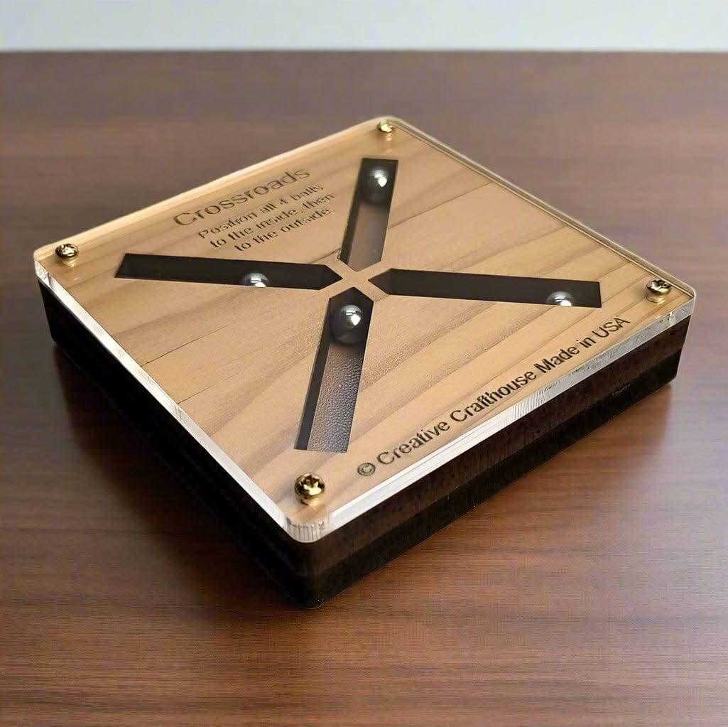 Cross Roads Puzzle: Perfect Stocking Stuffer | White Elephant Gift Under 10 Dollars - Brain Teaser Christmas Gift for Him and Her - Desk Toy - Creative Crafthouse