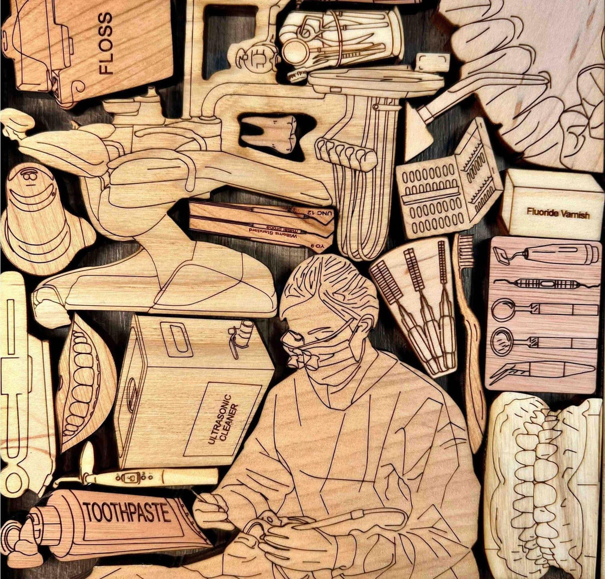Dental Hygienist Puzzle – Personalized Wooden Gift and Decor - Creative Crafthouse