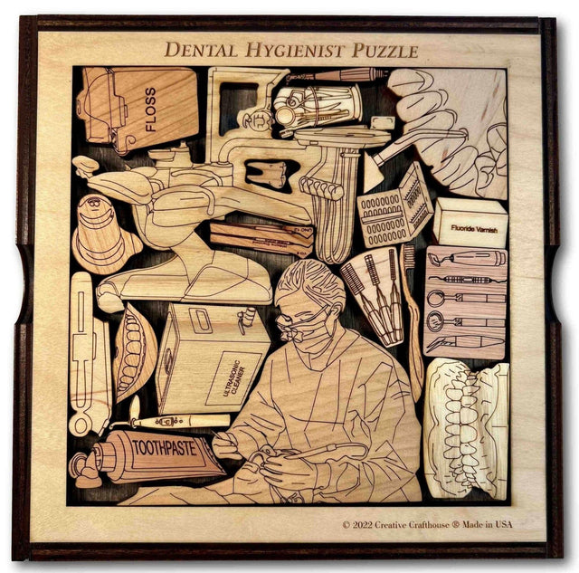 Dental Hygienist Puzzle – Personalized Wooden Gift and Decor - Creative Crafthouse