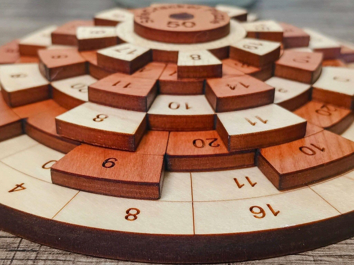 Difficult Math Puzzle for Adults | Over 65000 Ways to get it Wrong |Puzzle for Math Nerd Gift | Safecracker 50 Wood Brain Teaser - Creative Crafthouse