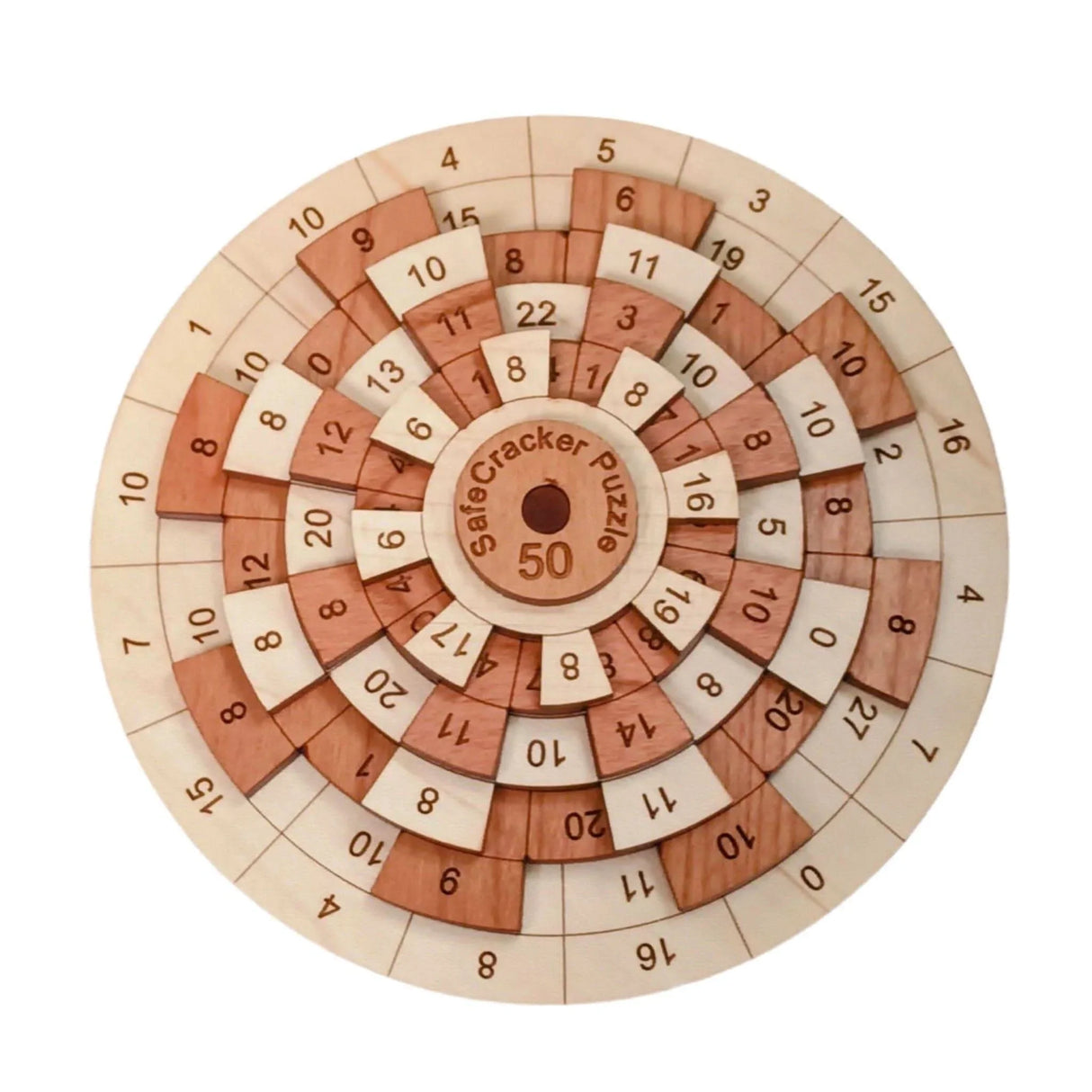 Difficult Math Puzzle for Adults | Over 65000 Ways to get it Wrong |Puzzle for Math Nerd Gift | Safecracker 50 Wood Brain Teaser - Creative Crafthouse