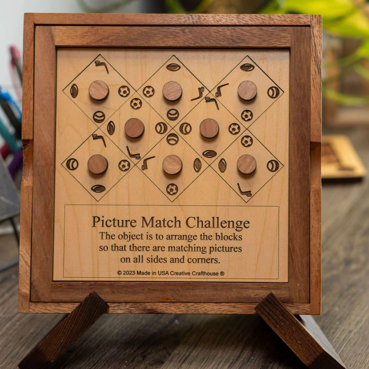 Difficult Puzzle Gift for Sports Fans - Picture Match Challenge - Sport Version - Wooden Brain Teaser Puzzle - Gift for Him - Creative Crafthouse