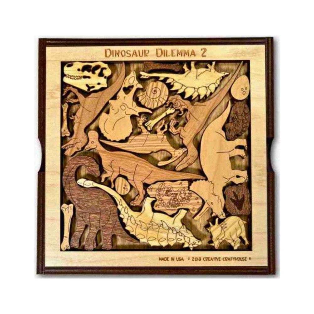 Dinosaur Dilemma II Wood Puzzle | Personalizable Gift and Decor - Creative Crafthouse