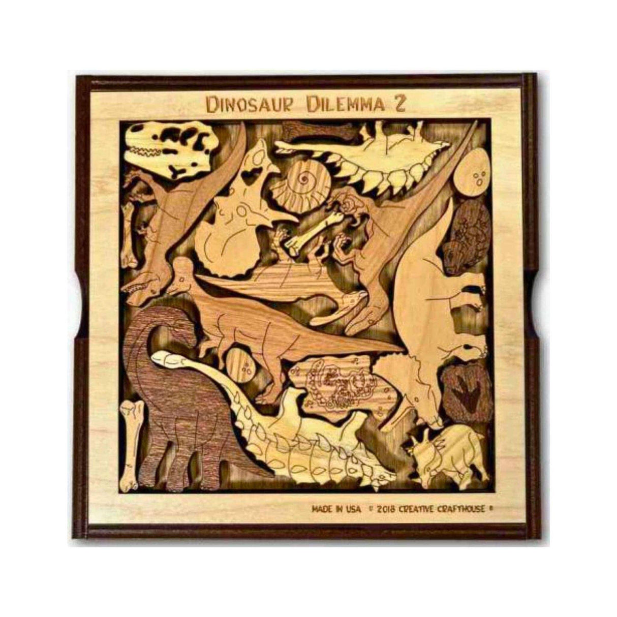 Dinosaur Dilemma II Wood Puzzle | Personalizable Gift and Decor - Creative Crafthouse