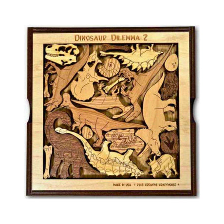 Dinosaur Dilemma II Wood Puzzle | Personalizable Gift and Decor - Creative Crafthouse