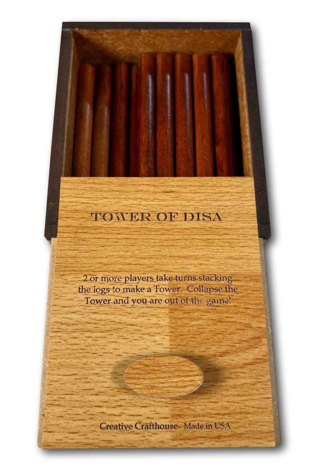 Disa Tower Game - how high can you stack it - 1 to 4 players - wood family game - Creative Crafthouse