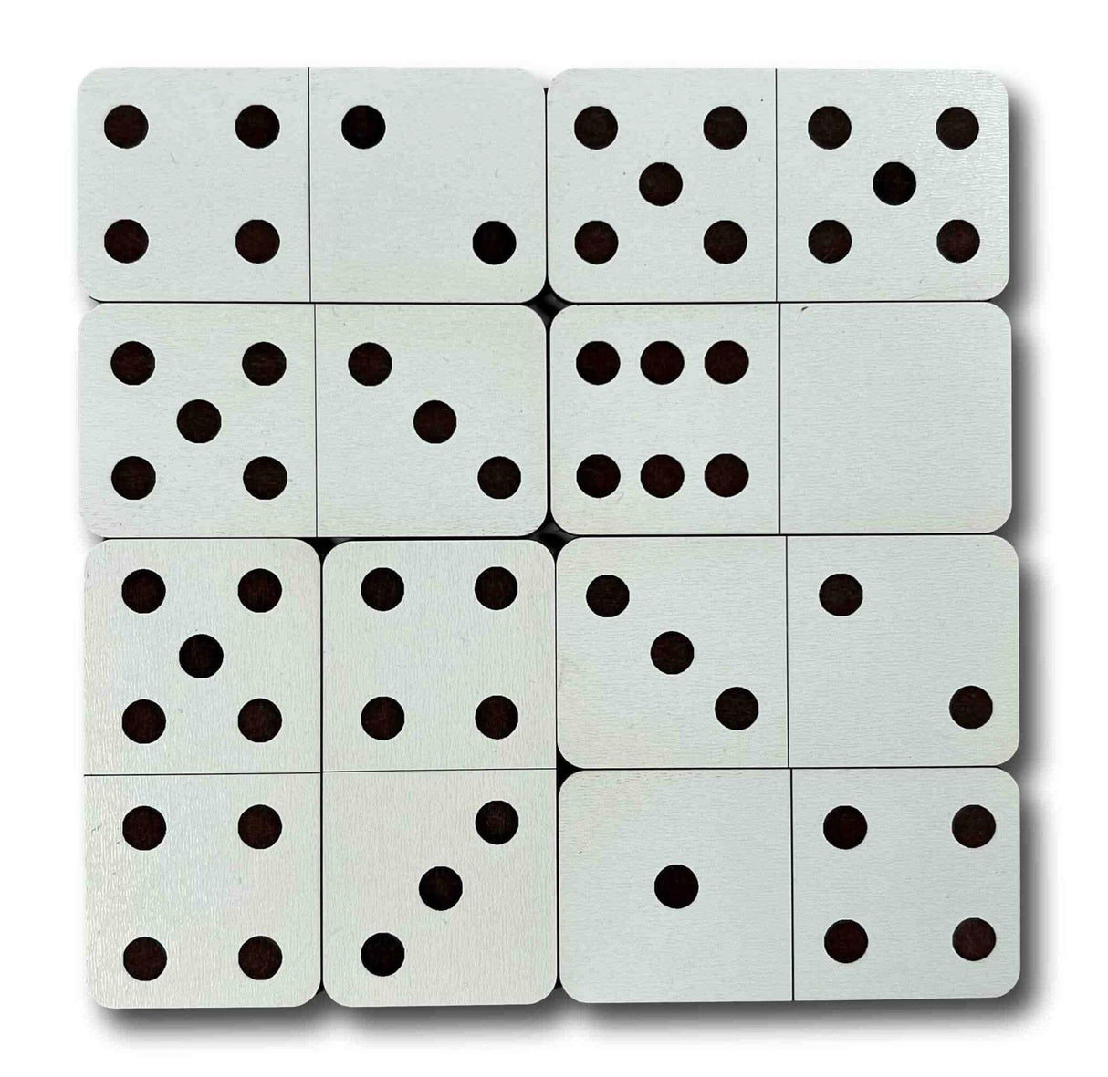 Domino Fortnight Pocket Version wooden brain teaser puzzle - Can you solve the math challenge? - Creative Crafthouse