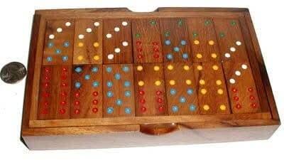 Dominoes Set Double 6 wood handcrafted in box - Creative Crafthouse