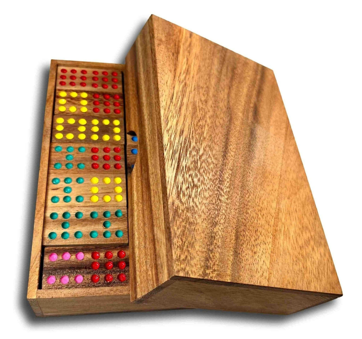 Dominoes Set Double 9 wood handcrafted in box - Creative Crafthouse