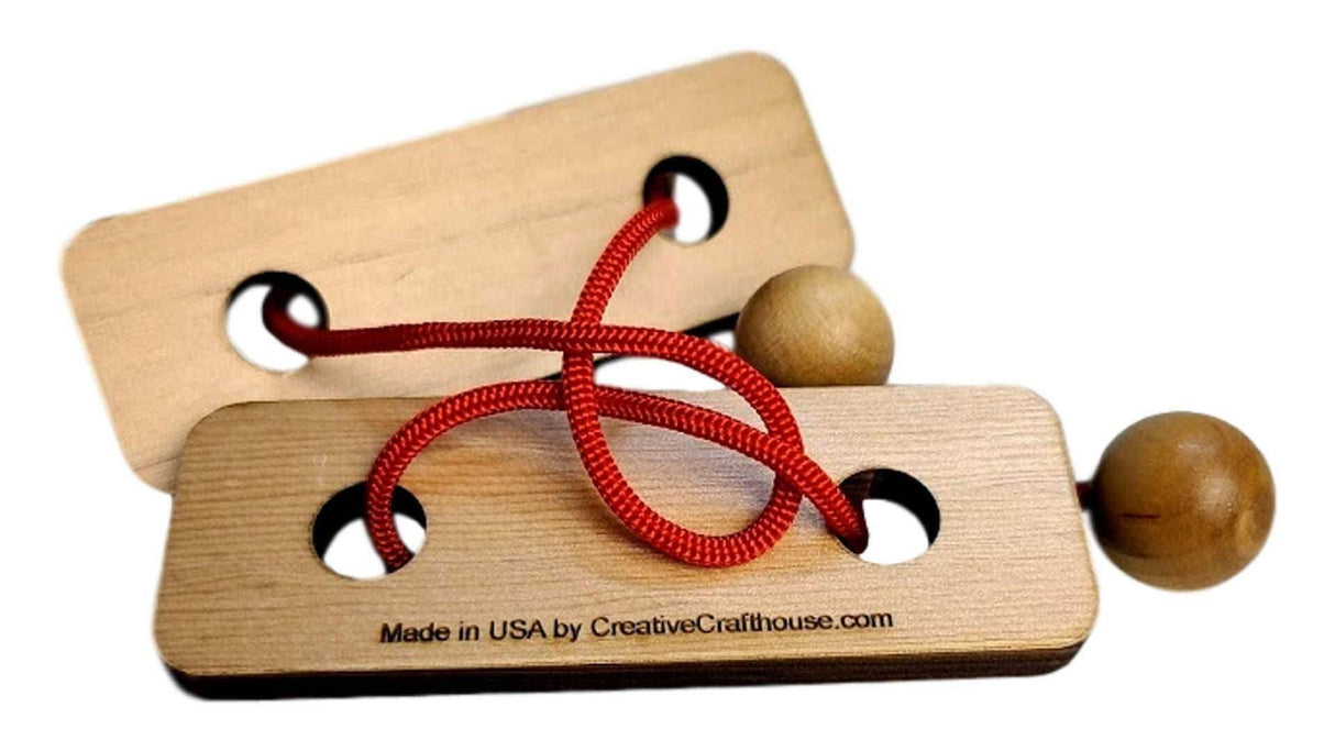 Double Trouble String Puzzle - Fun Brain Teaser For Ages 8 and Up - String Puzzle - Wood Puzzle - Creative Crafthouse