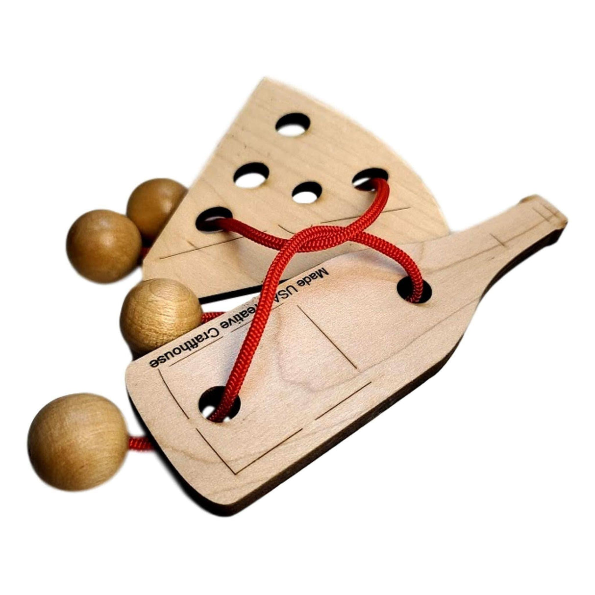 Stocking Stuffer for Wine Lover - Double Trouble Wine and Cheese String Puzzle | Gifts Under 10 Dollars - Creative Crafthouse