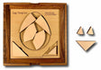 Handcrafted Dragon's Egg Tangram Puzzle made from premium maple wood, featuring intricate laser-cut pieces arranged in an egg shape.