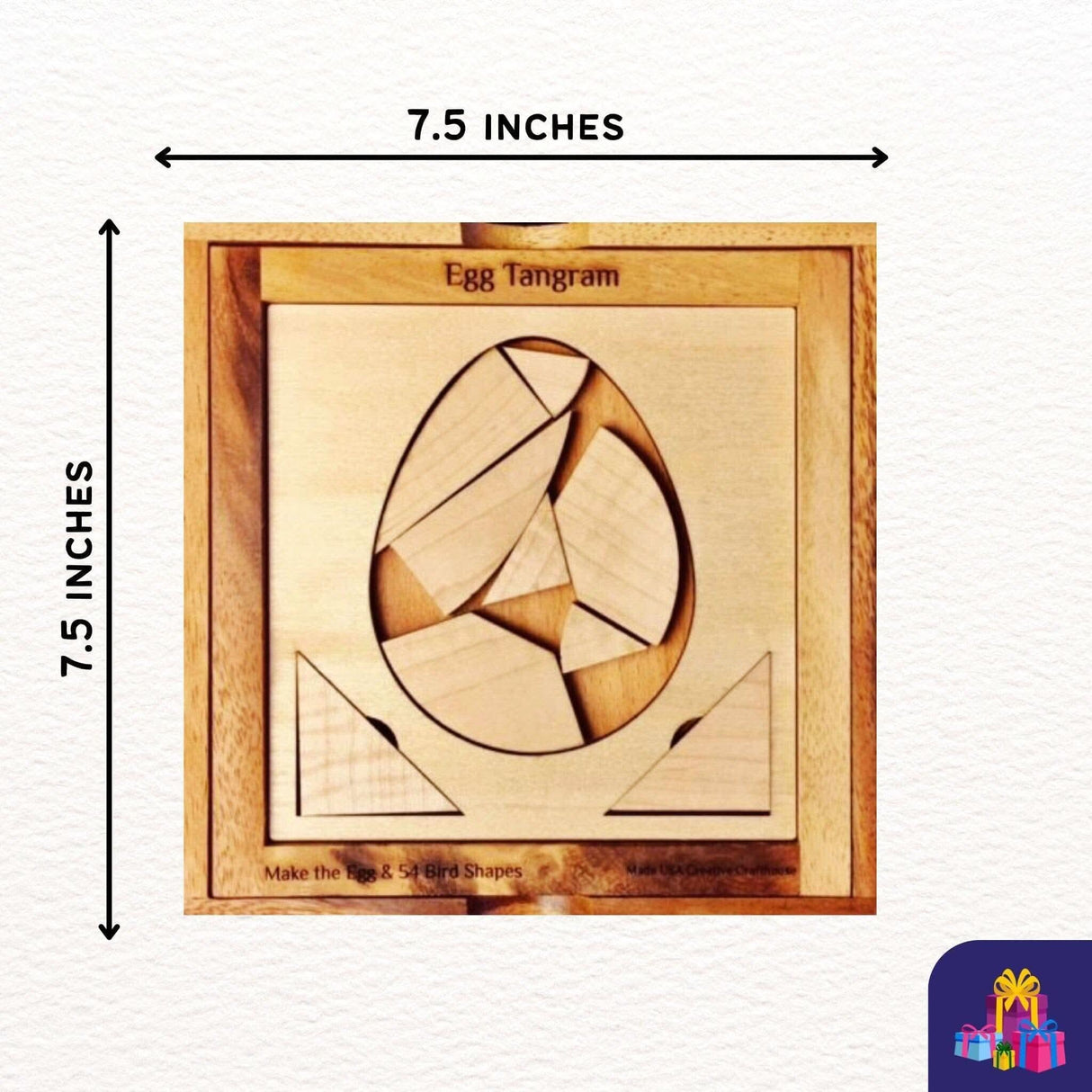 Dragon's Egg Tangram Puzzle - Premium Wooden Puzzle - Personalized Dragon Gift Ideas for Him - Creative Crafthouse