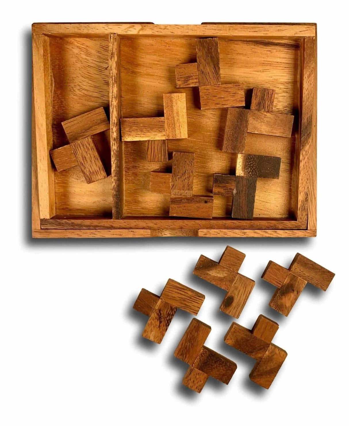 Eleven L's Wood Puzzle - comes unsolved... very challenging wood brain teaser puzzle - Creative Crafthouse
