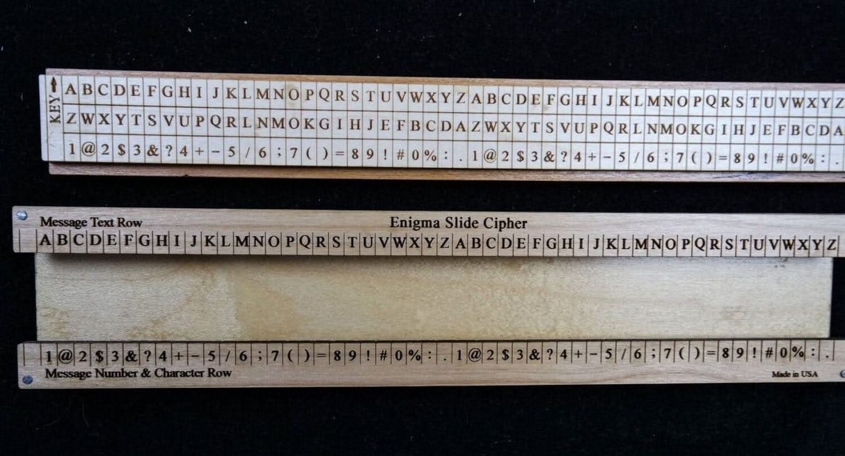 Enigma Slide Cipher - linear rule encryption cipher with numbers & characters - Creative Crafthouse
