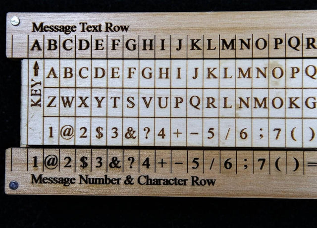 Enigma Slide Cipher - linear rule encryption cipher with numbers & characters - Creative Crafthouse