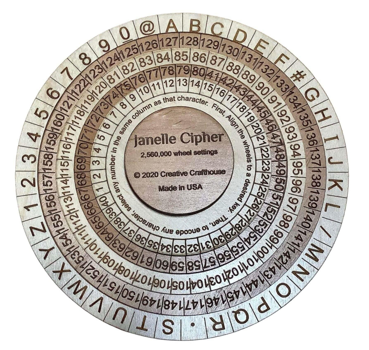 escape room prop - Janelle Cipher – Powerful Hand - Held Encryption Device - Encrypts Letters, Numbers and Four Keyboard Symbols - Creative Crafthouse