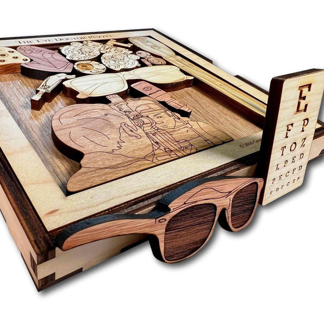 Eye Doctors Puzzle Gift for Optometrist – Personalize Your Thank You Gift With a Laser Engraved Name and Message - Graduation and Retirement - Creative Crafthouse