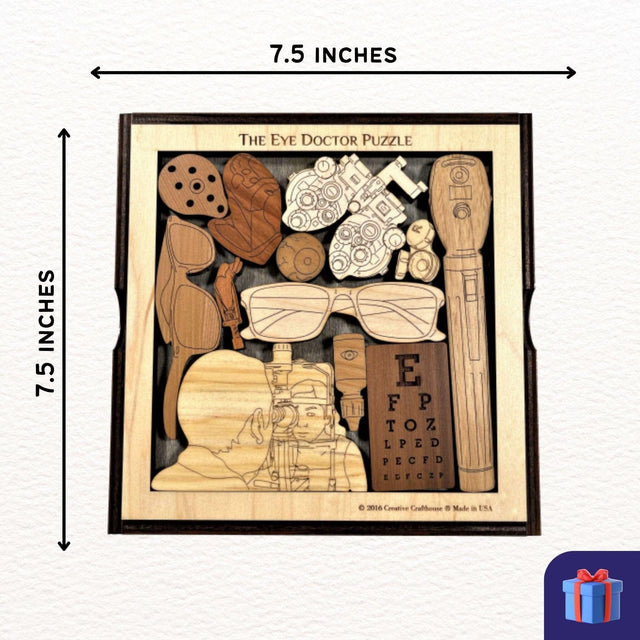 Eye Doctors Puzzle Gift for Optometrist – Personalize Your Thank You Gift With a Laser Engraved Name and Message - Graduation and Retirement - Creative Crafthouse