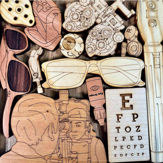 Eye Doctors Puzzle Gift for Optometrist – Personalize Your Thank You Gift With a Laser Engraved Name and Message - Graduation and Retirement - Creative Crafthouse