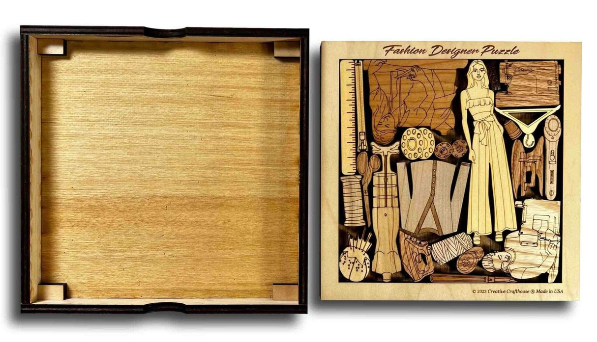 Fashion Designer Puzzle (Female Version) - A beautiful and Unique Wooden Picture Frame Brain Teaser Puzzle - Creative Crafthouse
