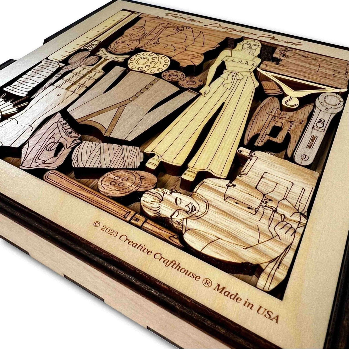 Fashion Designer Puzzle (Female Version) - A beautiful and Unique Wooden Picture Frame Brain Teaser Puzzle - Creative Crafthouse