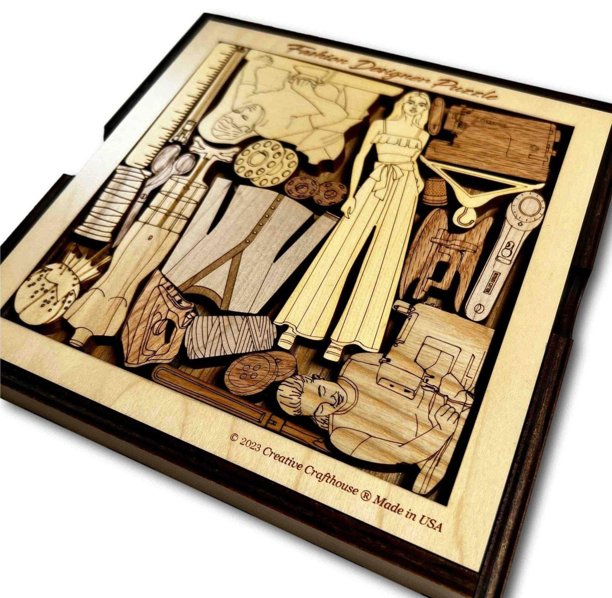 The Fashion Designer Wood Puzzle - Unique Personalizable Gift for Fashionistas - Beautiful Decor and A Fun Brain Teaser - Creative Crafthouse