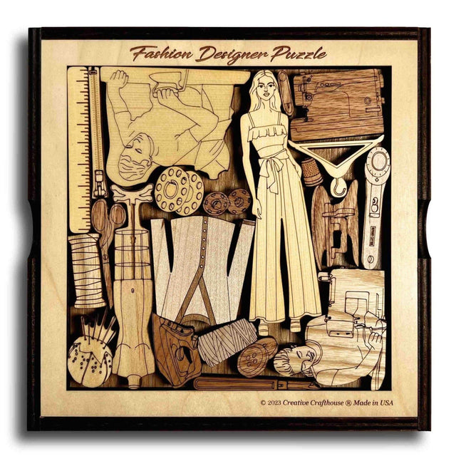 The Fashion Designer Wood Puzzle - Unique Personalizable Gift for Fashionistas - Beautiful Decor and A Fun Brain Teaser - Creative Crafthouse