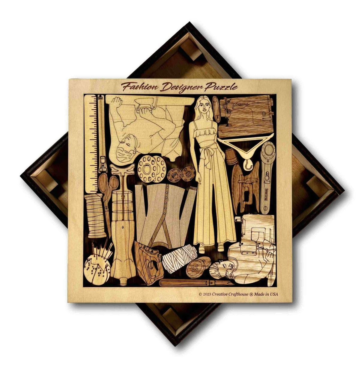 The Fashion Designer Wood Puzzle - Unique Personalizable Gift for Fashionistas - Beautiful Decor and A Fun Brain Teaser - Creative Crafthouse