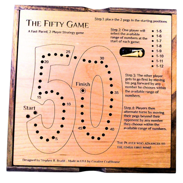 Fifty Game – Two - Player Strategy Board Game for All Ages - Creative Crafthouse