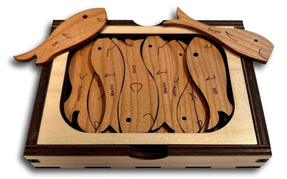 Fisherman's Dilemma Brain Teaser - 20 Piece Wood Puzzle - Creative Crafthouse