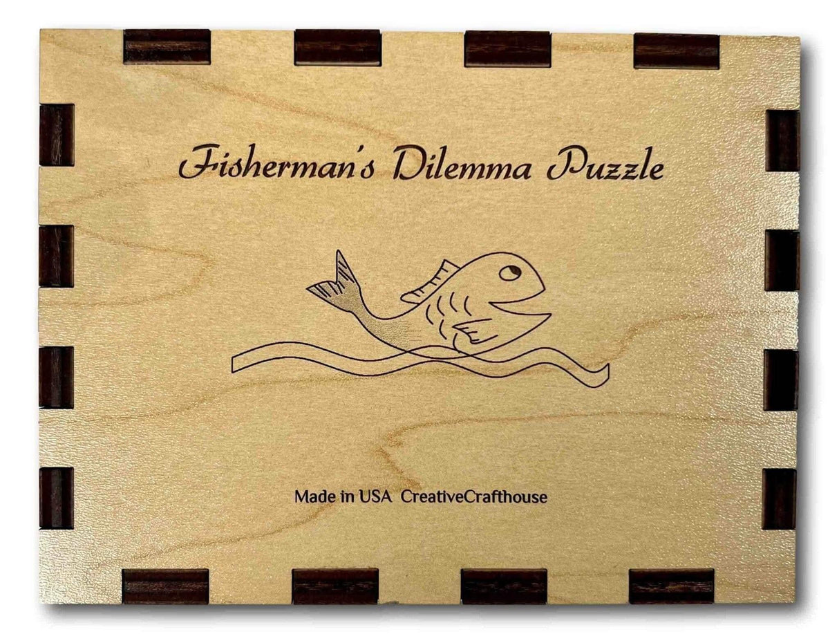 Fisherman's Dilemma Brain Teaser - 20 Piece Wood Puzzle - Creative Crafthouse