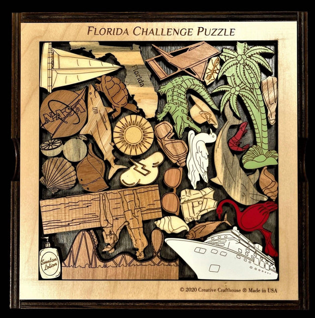 Florida Challenge Puzzle | Artistic Wooden Gift & Souvenir - Creative Crafthouse