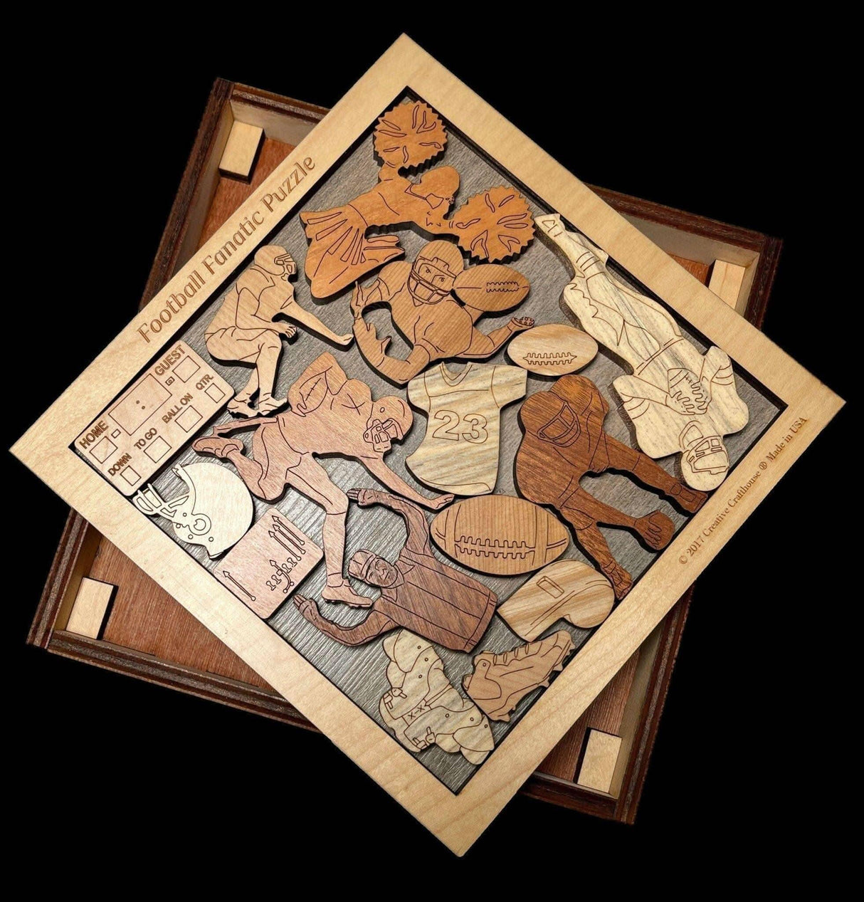Football Fanatic Wooden Puzzle | Personalized Gift for Him - Creative Crafthouse