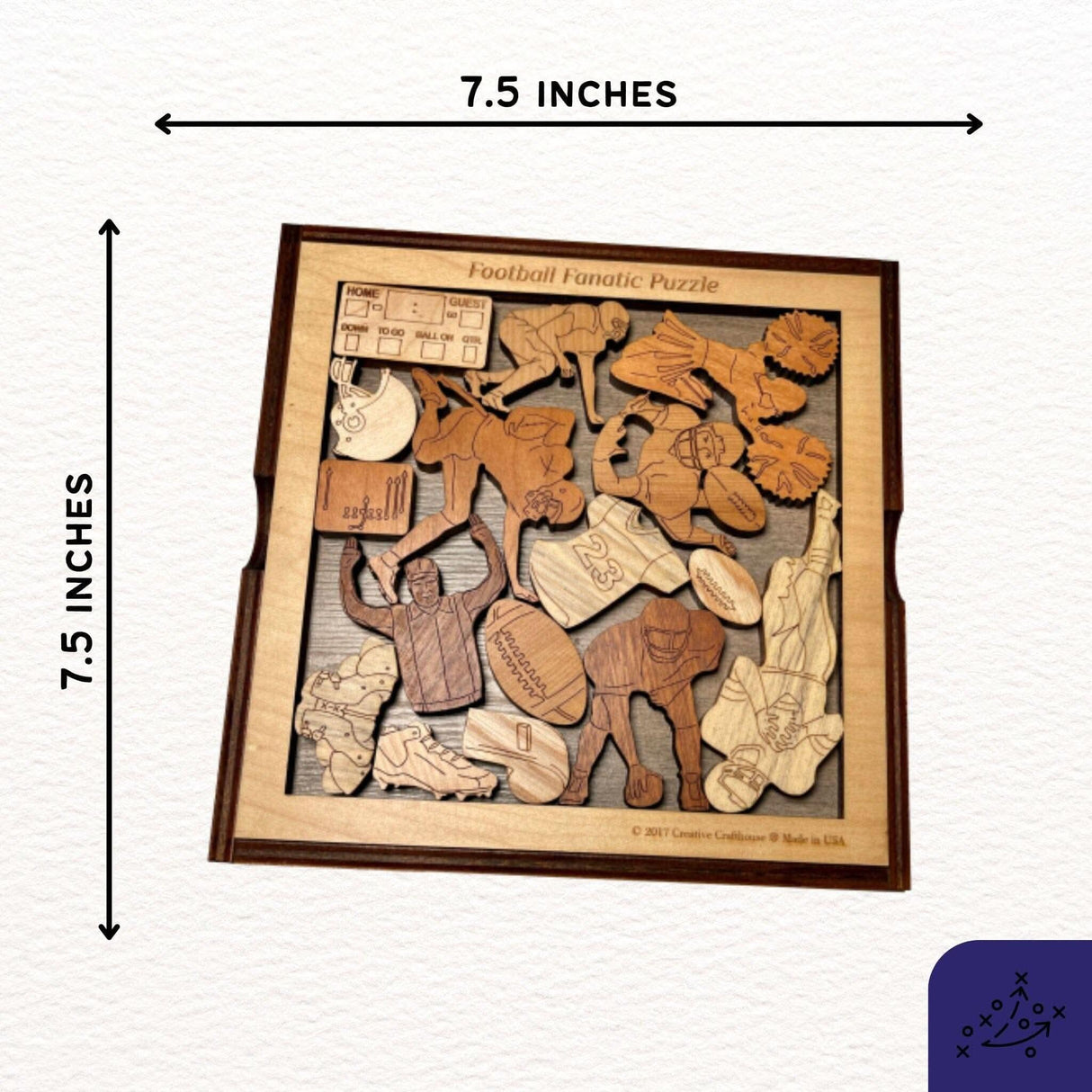 Football Fanatic Wooden Puzzle | Personalized Gift for Him - Creative Crafthouse