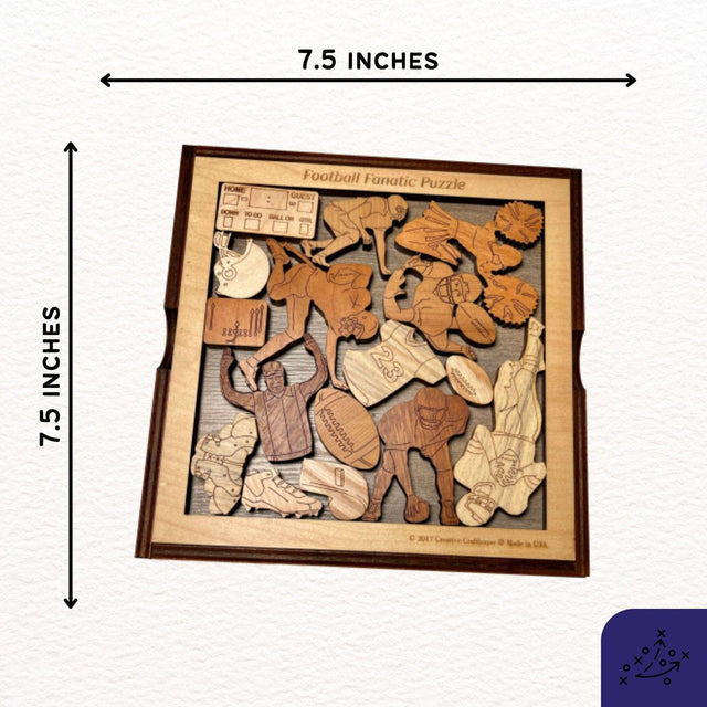 Football Fanatic Wooden Puzzle | Personalized Gift for Him - Creative Crafthouse
