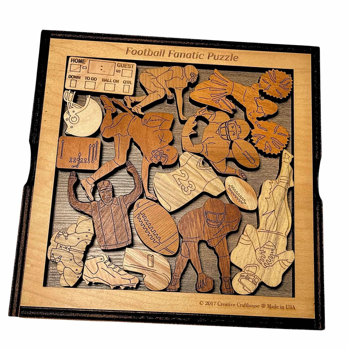 Football Fanatic Wooden Puzzle | Personalized Gift for Him - Creative Crafthouse