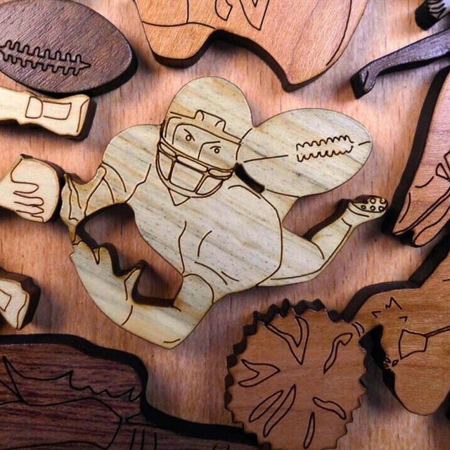 Football Fanatic Wooden Puzzle | Personalized Gift for Him - Creative Crafthouse