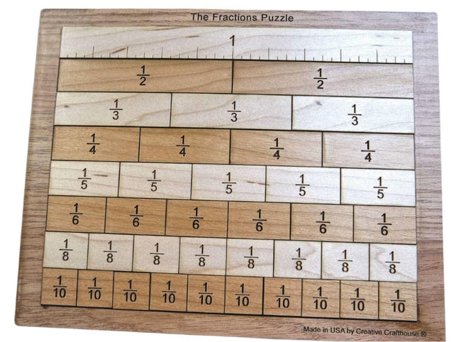 Fractions Puzzle – Modern Montessori Resource for Kids - Math Teaching Aid – Teach and Learn Fractions - Creative Crafthouse - Creative Crafthouse
