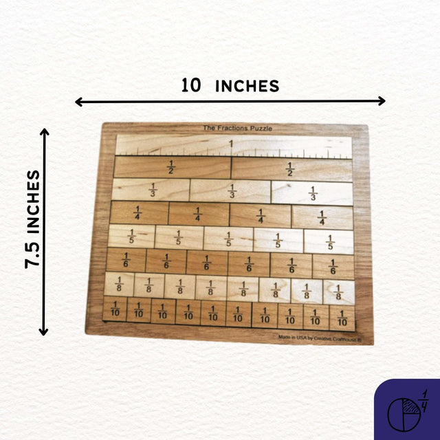 Fractions Puzzle – Modern Montessori Resource for Kids - Math Teaching Aid – Teach and Learn Fractions - Creative Crafthouse - Creative Crafthouse