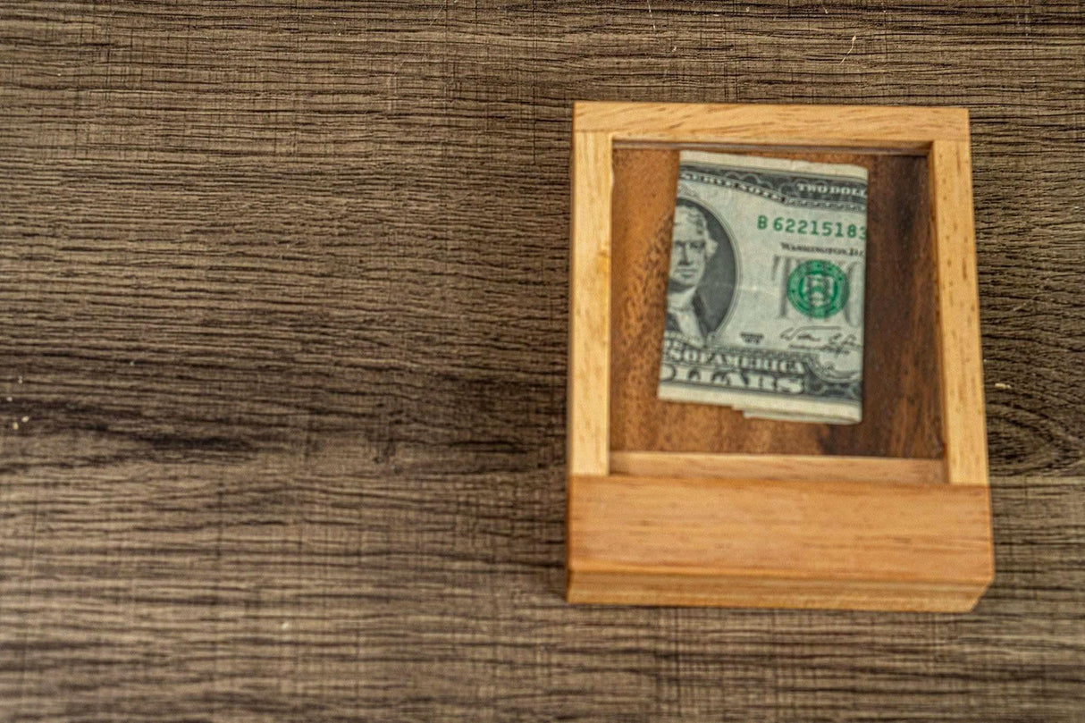 Personalizable gift card and money puzzle box from Creative Crafthouse.
