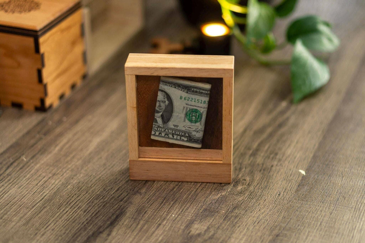 Gift Card Puzzle Box - Personalize with a Laser Engraved Name and Message | Cash Out Wood Brain Teaser Puzzle from Creative Crafthouse - Creative Crafthouse